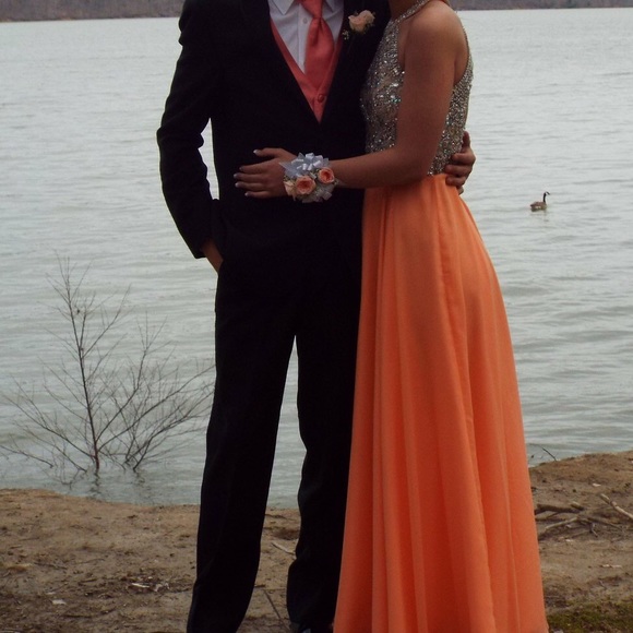 Coral Prom Dress - Picture 4 of 6